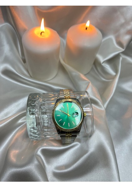 Erkek Çelik Gümüş Gri Gold Kordonlu Kol Saati fiyatları