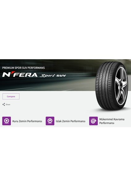 215/60 R17 96H N'fera Sport Suv Oto Lastiği Yazlık