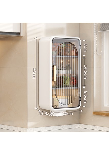 Delmeden Duvara Monte Saklama Kutusu Duvara Monte Banyo Nem Geçirmez Saklama Dolabı Manyetik Emiş Toz Saklama Mutfak Baharat Saklama Kutusu (Yurt Dışından)
