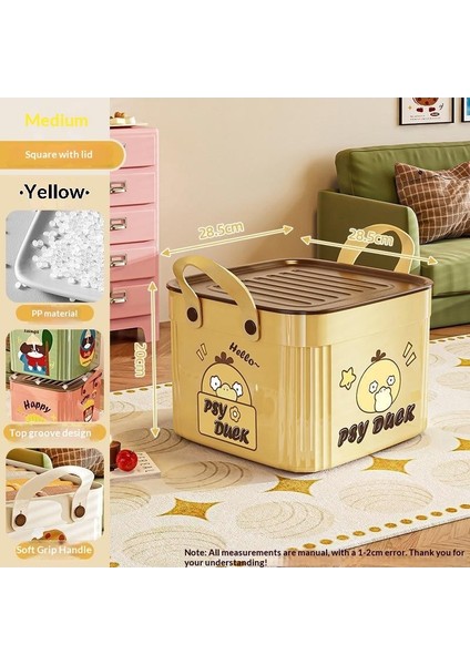 Kapaklı Büyük Kapasiteli Çeşitli Saklama Kutusu Çok Işlevli Masaüstü Düzenleyici Yeni Ev Karikatür Desen Saklama Kutusu (Yurt Dışından)