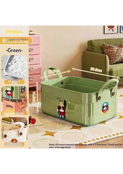 Kapaklı Büyük Kapasiteli Çeşitli Saklama Kutusu Çok Işlevli Masaüstü Düzenleyici Yeni Ev Karikatür Desen Saklama Kutusu (Yurt Dışından)