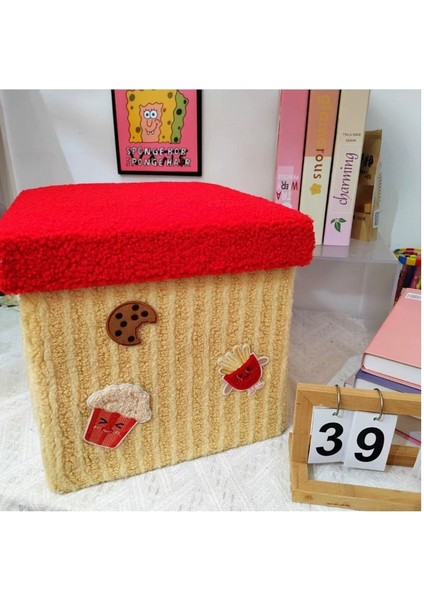 Kutusu Ev Mobilyaları Karikatür Saklama Sepeti Kuzu Yünü Saklama Sepeti Hamburger Saklama Taburesi Saklama Kutusu (Yurt Dışından)