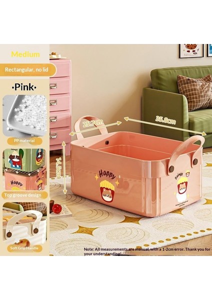Kapaklı Büyük Kapasiteli Çeşitli Saklama Kutusu Çok Işlevli Masaüstü Düzenleyici Yeni Ev Karikatür Desen Saklama Kutusu (Yurt Dışından)