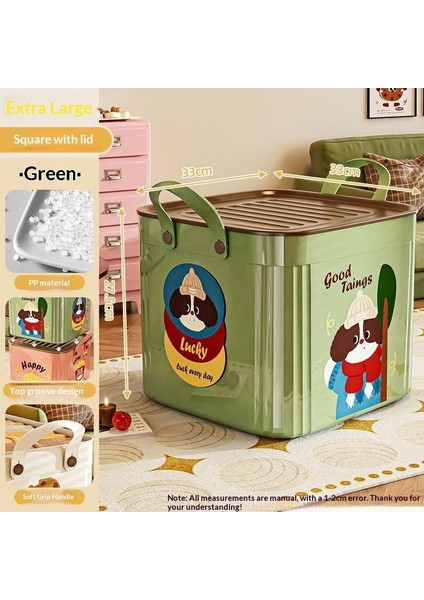 Kapaklı Büyük Kapasiteli Çeşitli Saklama Kutusu Çok Işlevli Masaüstü Düzenleyici Yeni Ev Karikatür Desen Saklama Kutusu (Yurt Dışından)