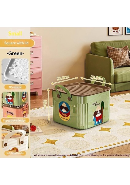 Kapaklı Büyük Kapasiteli Çeşitli Saklama Kutusu Çok Işlevli Masaüstü Düzenleyici Yeni Ev Karikatür Desen Saklama Kutusu (Yurt Dışından)