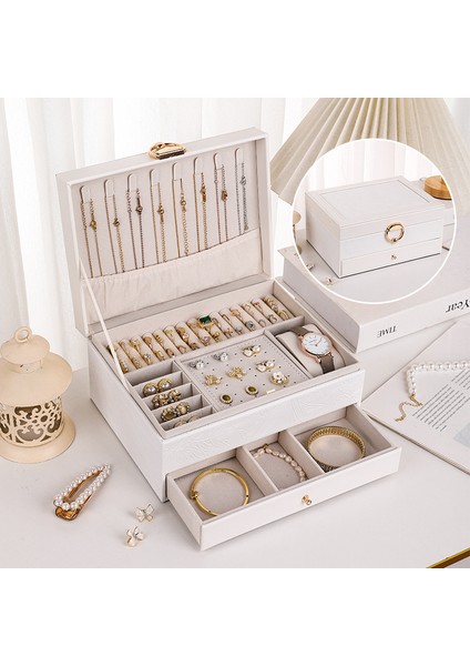 Vintage Mücevher Kutusu Işık Lüks Duygu Takı Mücevher Organizatör Kolye Küpe Küpe Yüzük Mücevher Organizatör (Yurt Dışından)