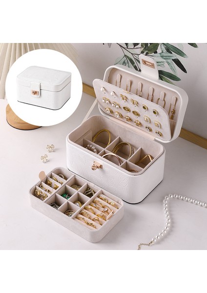 Vintage Mücevher Kutusu Işık Lüks Duygu Takı Mücevher Organizatör Kolye Küpe Küpe Yüzük Mücevher Organizatör (Yurt Dışından)