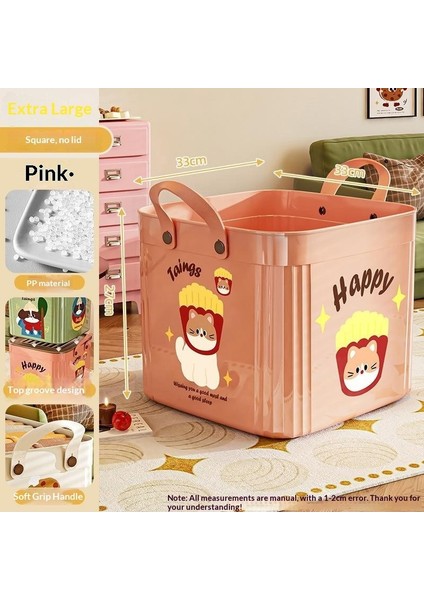 Kapaklı Büyük Kapasiteli Çeşitli Saklama Kutusu Çok Işlevli Masaüstü Düzenleyici Yeni Ev Karikatür Desen Saklama Kutusu (Yurt Dışından)