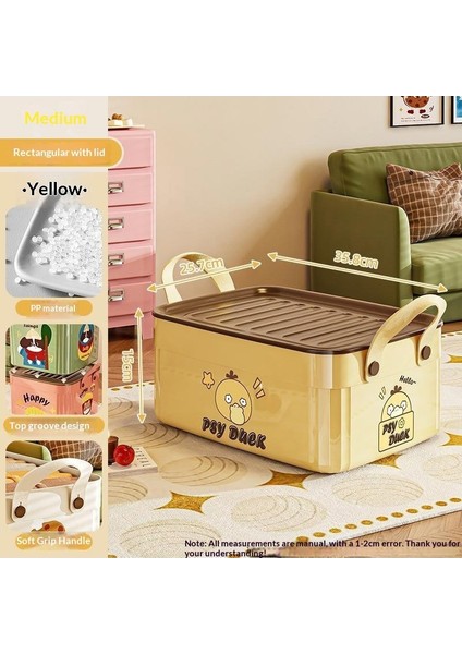 Kapaklı Büyük Kapasiteli Çeşitli Saklama Kutusu Çok Işlevli Masaüstü Düzenleyici Yeni Ev Karikatür Desen Saklama Kutusu (Yurt Dışından)