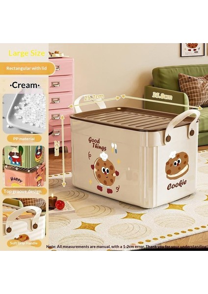 Kapaklı Büyük Kapasiteli Çeşitli Saklama Kutusu Çok Işlevli Masaüstü Düzenleyici Yeni Ev Karikatür Desen Saklama Kutusu (Yurt Dışından)