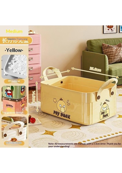 Kapaklı Büyük Kapasiteli Çeşitli Saklama Kutusu Çok Işlevli Masaüstü Düzenleyici Yeni Ev Karikatür Desen Saklama Kutusu (Yurt Dışından)