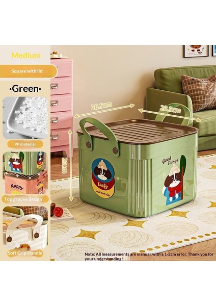 Kapaklı Büyük Kapasiteli Çeşitli Saklama Kutusu Çok Işlevli Masaüstü Düzenleyici Yeni Ev Karikatür Desen Saklama Kutusu (Yurt Dışından)