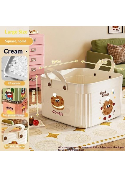 Kapaklı Büyük Kapasiteli Çeşitli Saklama Kutusu Çok Işlevli Masaüstü Düzenleyici Yeni Ev Karikatür Desen Saklama Kutusu (Yurt Dışından)