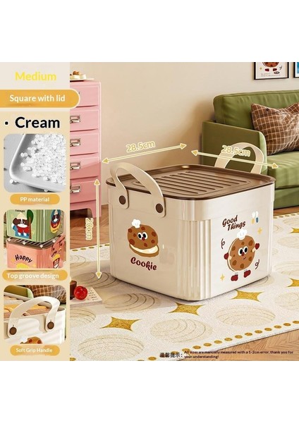 Kapaklı Büyük Kapasiteli Çeşitli Saklama Kutusu Çok Işlevli Masaüstü Düzenleyici Yeni Ev Karikatür Desen Saklama Kutusu (Yurt Dışından)