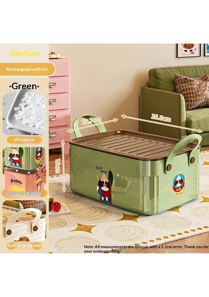 Kapaklı Büyük Kapasiteli Çeşitli Saklama Kutusu Çok Işlevli Masaüstü Düzenleyici Yeni Ev Karikatür Desen Saklama Kutusu (Yurt Dışından)