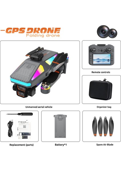 S5 Pro Katlanabilir Drone Fpv Mobil Takip, Akrobatik Uçuş, Brushless Motor 50X Zoom,ıçerik Üretimi (Çantalı) indirimleri