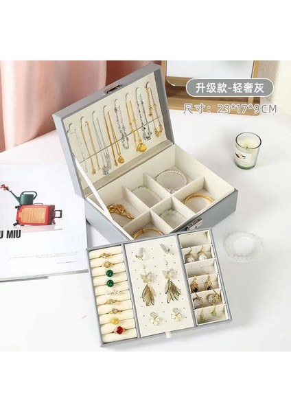 Vintage Mücevher Kutusu Işık Lüks Duygu Takı Mücevher Organizatör Kolye Küpe Küpe Yüzük Mücevher Organizatör (Yurt Dışından)