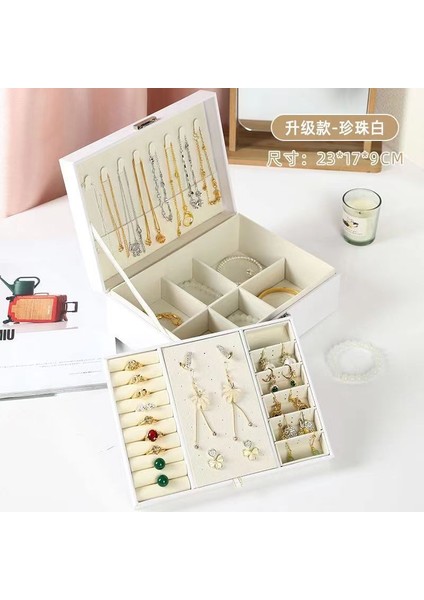 Vintage Mücevher Kutusu Işık Lüks Duygu Takı Mücevher Organizatör Kolye Küpe Küpe Yüzük Mücevher Organizatör (Yurt Dışından)
