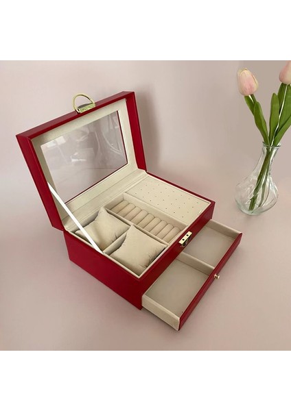 Vintage Mücevher Kutusu Işık Lüks Duygu Takı Mücevher Organizatör Kolye Küpe Küpe Yüzük Mücevher Organizatör (Yurt Dışından)