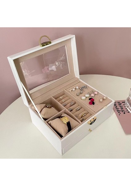 Vintage Mücevher Kutusu Işık Lüks Duygu Takı Mücevher Organizatör Kolye Küpe Küpe Yüzük Mücevher Organizatör (Yurt Dışından)