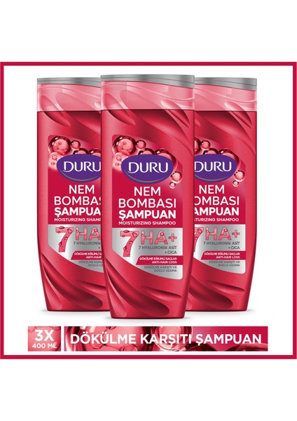 Nem Bombası Dökülme Eğilimli Saçlar Için Dökülme Karşıtı Şampuan 3X400 ml