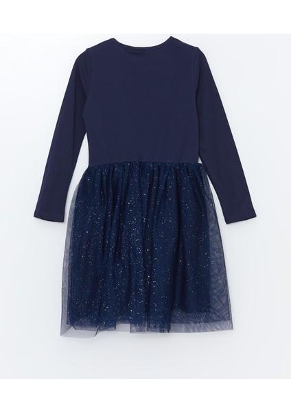 Yeni Sezon Bisiklet Yaka Elsa Baskılı Uzun Kollu Kız Çocuk Elbise fiyatları