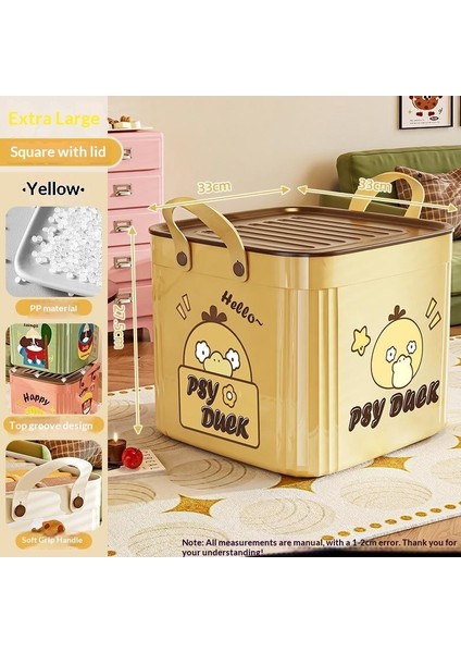 Kapaklı Büyük Kapasiteli Çeşitli Saklama Kutusu Çok Işlevli Masaüstü Düzenleyici Yeni Ev Karikatür Desen Saklama Kutusu (Yurt Dışından)