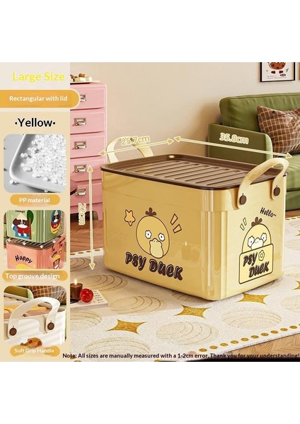 Kapaklı Büyük Kapasiteli Çeşitli Saklama Kutusu Çok Işlevli Masaüstü Düzenleyici Yeni Ev Karikatür Desen Saklama Kutusu (Yurt Dışından)