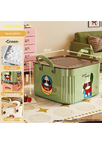 Kapaklı Büyük Kapasiteli Çeşitli Saklama Kutusu Çok Işlevli Masaüstü Düzenleyici Yeni Ev Karikatür Desen Saklama Kutusu (Yurt Dışından)