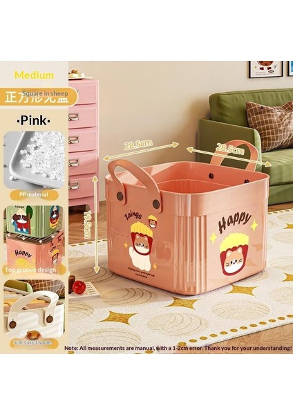 Kapaklı Büyük Kapasiteli Çeşitli Saklama Kutusu Çok Işlevli Masaüstü Düzenleyici Yeni Ev Karikatür Desen Saklama Kutusu (Yurt Dışından)