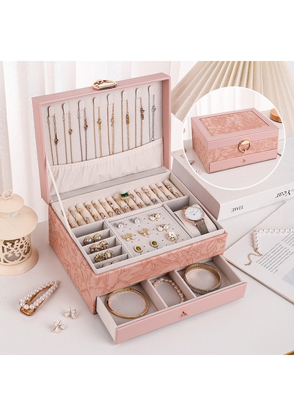 Vintage Mücevher Kutusu Işık Lüks Duygu Takı Mücevher Organizatör Kolye Küpe Küpe Yüzük Mücevher Organizatör (Yurt Dışından)