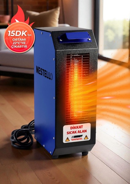 Elektrikli Isıtıcı 3400W, 3 Kademeli Ayar, Sessiz Fanlı Isıtıcı
