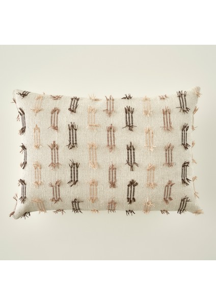 Stich Dekoratif Kırlent Kılıfı Bej (35X50 Cm)