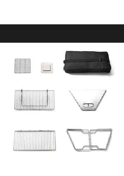 Taşınabilir Paslanmaz Çelik Ateş Yakma Standı, Kolay Sökülüp Takılabilir Mangal / Barbekü Izgarası 31*31*22CM