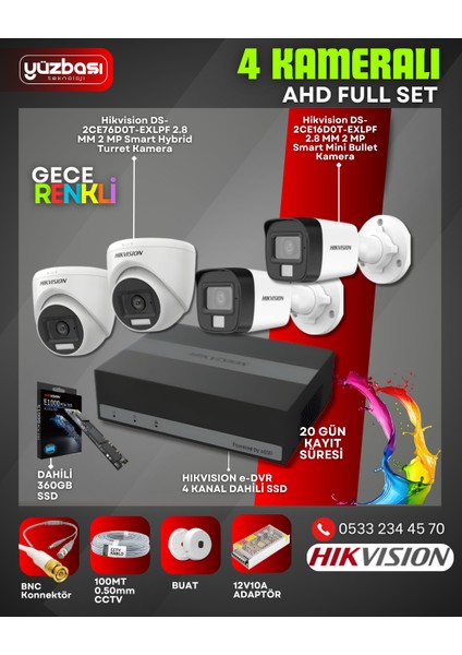 Pro Smart Hybrid 2mp Ahd Gece Renkli Full Set