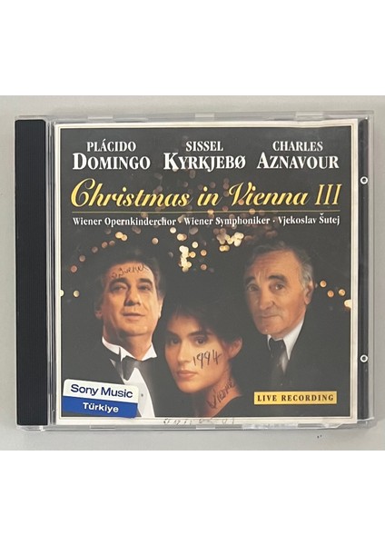 Christmas In Vienna Iıı CD Placido Domingo Charles Aznavour ... (Orijinal 1995 Dönem Baskı Cd)