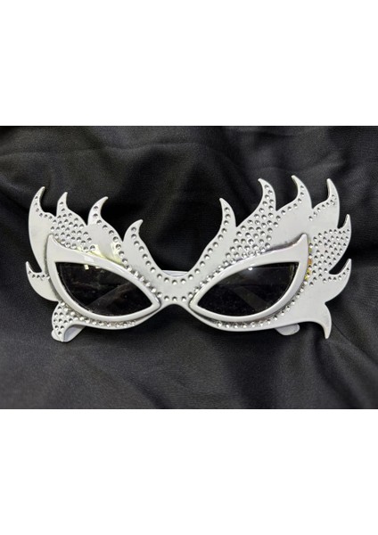 Bfs Taşlı Göz Kamaştıran Gecenin Yıldızı Beyaz Parti Alev Gözlük