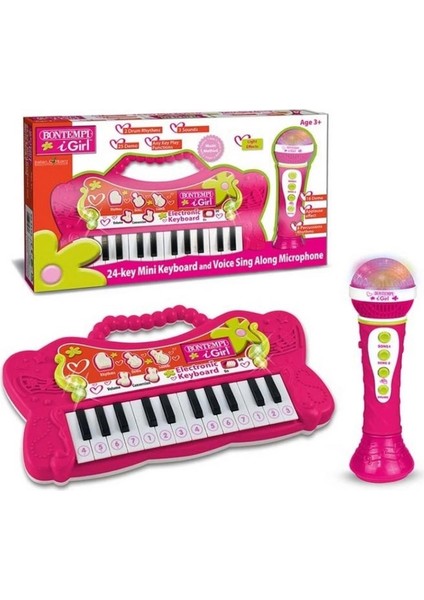 Bfs Elektronik 24 Tuşlu Mikrofonlu Org Seti Pembe