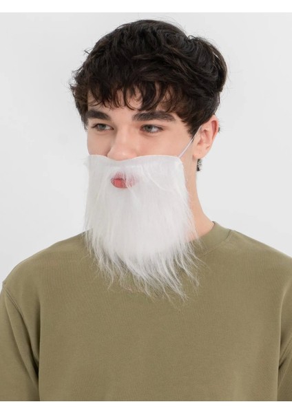 Bfs Beyaz Kırçıllı Arkadan Lastikli Beyaz Takma Sakal Yetişkin Çocuk Uyumlu