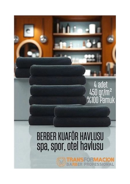 Bfs Kuaför Berber Havlusu 10 Adet Pamuk Berber Havlusu 50X90 Siyah