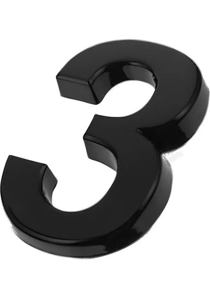 Kapı Numarası Yapışkanlı Küçük Boy 50 mm 5 cm Numara 3 Rakam Üç Sayısı Siyah Renk Numaralar 1 Adet fırsatları