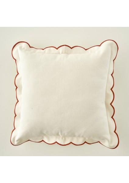 Scallop Kenar Kırlent Kılıfı Kiremit (43X43 Cm)