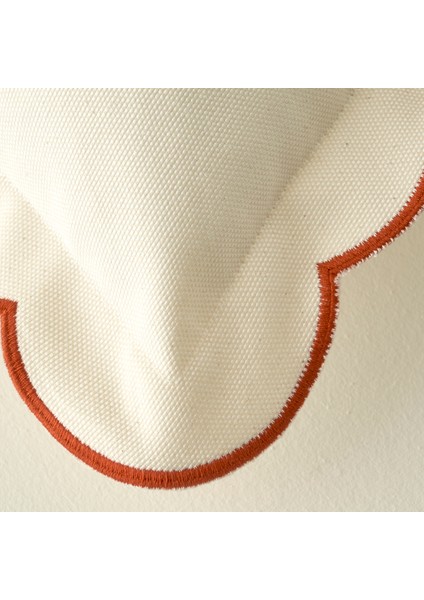 Scallop Kenar Kırlent Kılıfı Kiremit (43X43 Cm) fiyatları