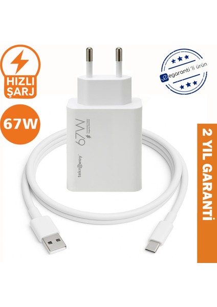 ARF 67W Type-A to Type-C Şarj Seti Beyaz fiyatları