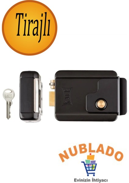 Kale Otomat/dıştan Takma Elektrikli Tirajlı Kilit, Ahşap ve Metal Kapılar Için, Butonlu, Makaralı