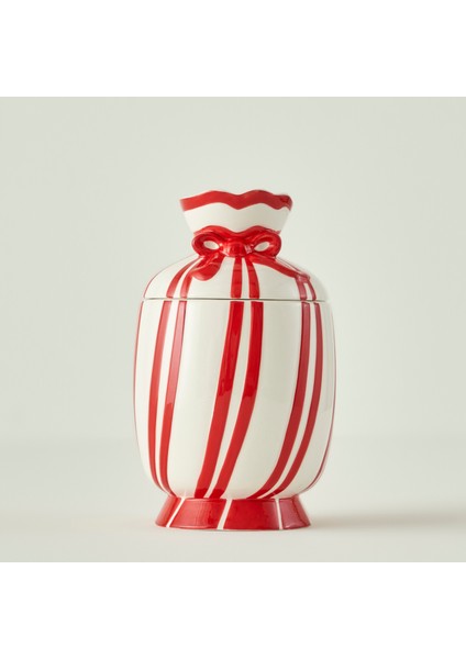 Merry Yılbaşı Seramik Kavanoz Kırmızı (860 cc)