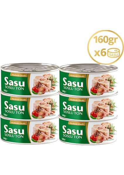 Akdeniz Usulü Ton Balığı 6x160 gr Bütün Dilim