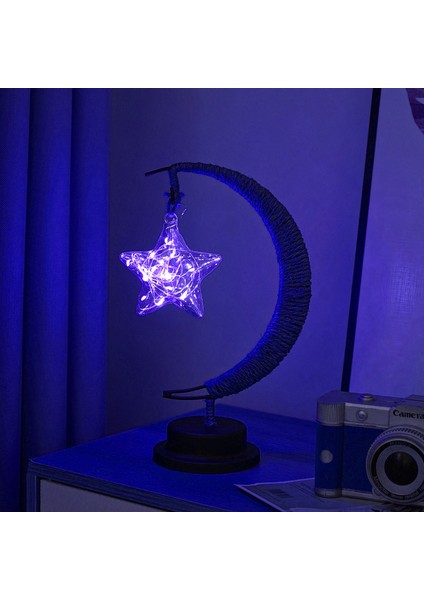 LED Dekoratif Işık Yıldız Ay Işığı Elma Yılbaşı Işığı El Yapımı Ip USB Demir Gece Lambası (Yurt Dışından)