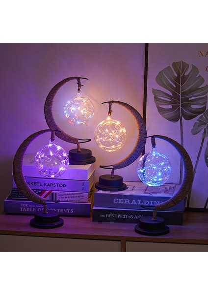 LED Dekoratif Işık Yıldız Ay Işığı Elma Yılbaşı Işığı El Yapımı Ip USB Demir Gece Lambası (Yurt Dışından) modelleri