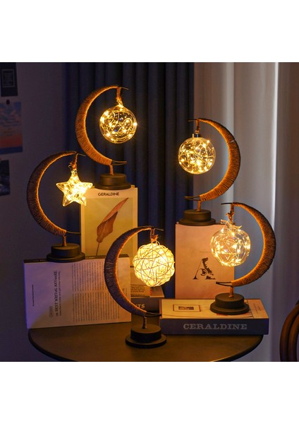 LED Dekoratif Işık Yıldız Ay Işığı Elma Yılbaşı Işığı El Yapımı Ip USB Demir Gece Lambası (Yurt Dışından) fiyatları